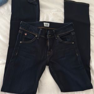 Size 27 dark wash Hudson Jeans. Boot cut with stretch. Mid waist. Never worn!
